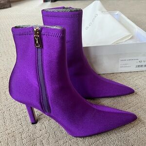 Good American Purple Neoprene Bootie